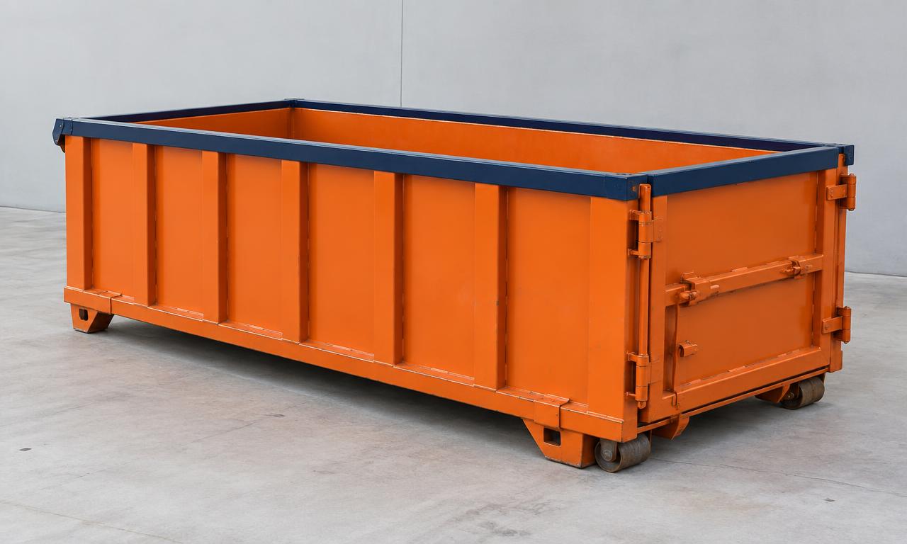 Illustrative 15-yard dumpster, Approx. 16′ L × 7.5′ W × 4.5′ H